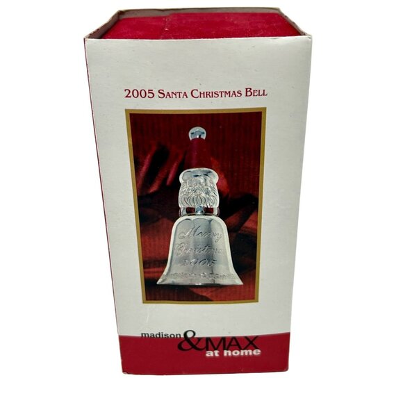 2005 Santa Christmas Bell Limited Edition Silver-Plated Ornament- Red Velvet Box - Picture 12 of 12
